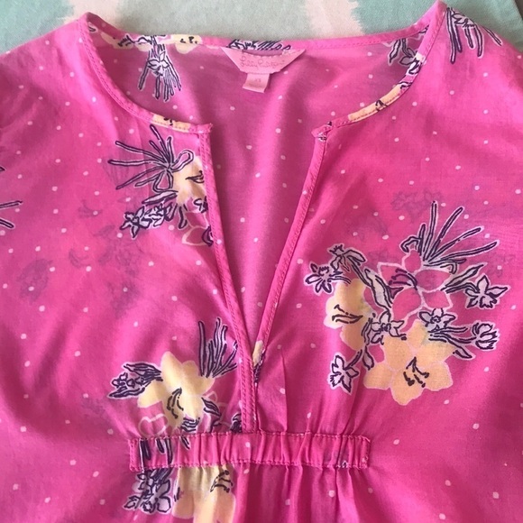 Lilly Pulitzer Hotty Pink Lady Loves Polka Dots Print Clementine Pullover Top - Picture 6 of 10
